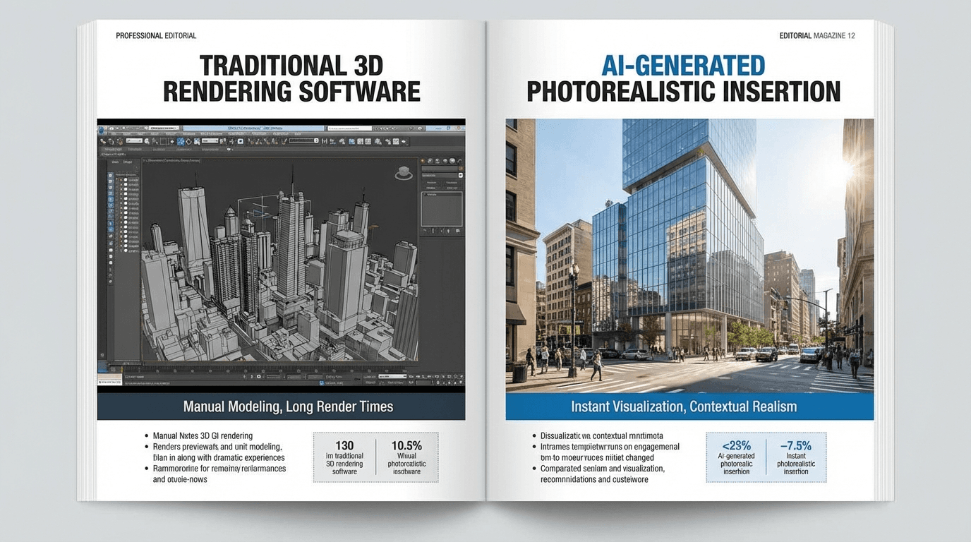 Urbanismo: renderizado IA vs metodos tradicionales de visualizacion